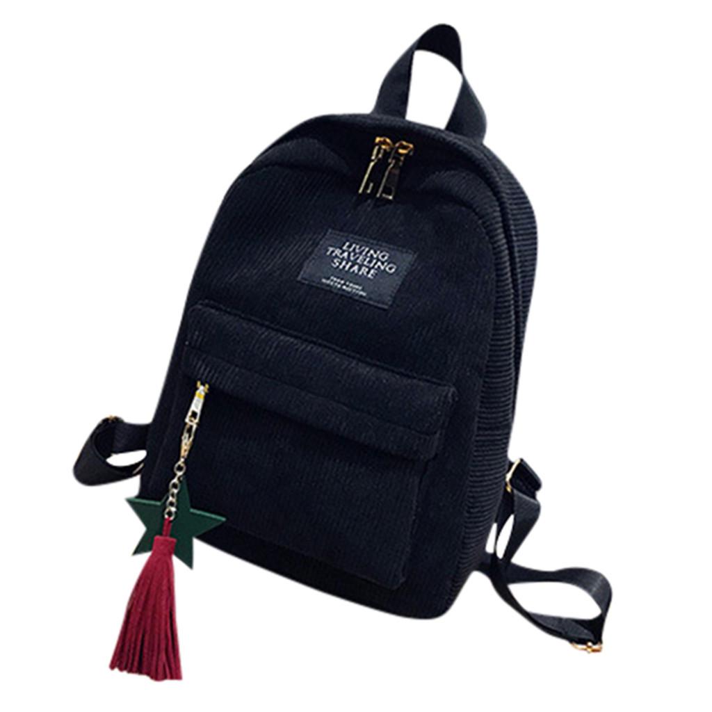 Simple Mini Backpack Buy Woman Mini Simple Corduroy Backpacks Campus Style Pure Color ...