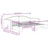 Pull Out Daybed Dark Grey 90 x 190 cm Velvet