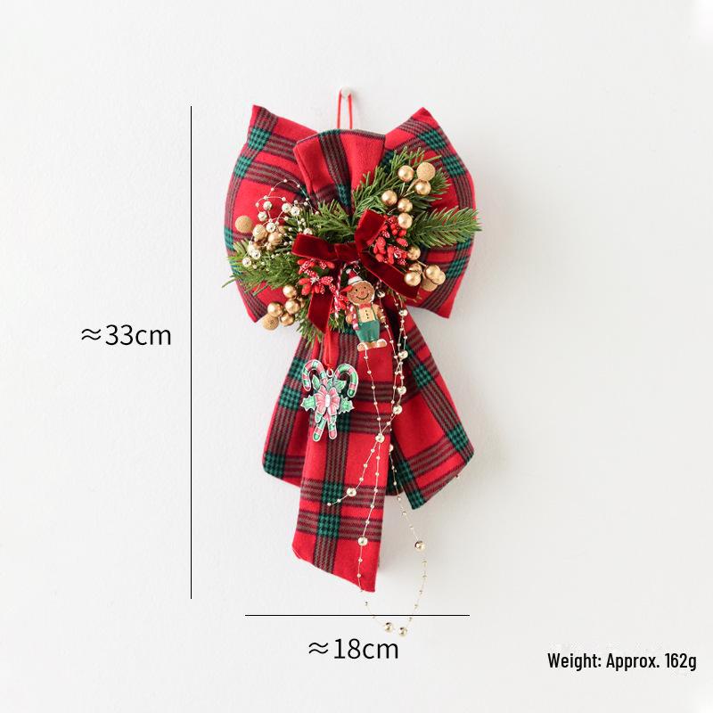 Large Red Velvet 3D Christmas Bow Pendant Ornament