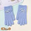 Women's Winter Knit Bow Pearl Gloves