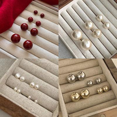 Perlenohrringe im koreanischen Stil: Elegantes 925er Silber, hochwertiges, vielseitiges, schlichtes, modisches Design für Damen.