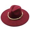 Cappello Stile Britannico 9,5 Cm Ampio Bordo Cappello a Cilindro di Lana da Uomo e Donna Caldo Cappello Jazz Perla