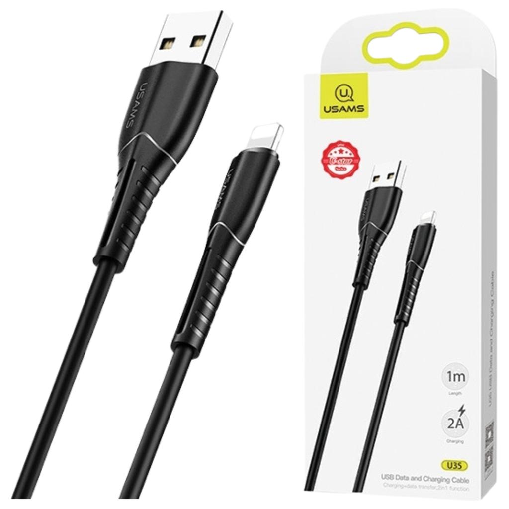 Usams Kabel U35 Lightning 2A Fast Charge1M Czarny/Black Sj364Usb01 (Us-Sj364)
