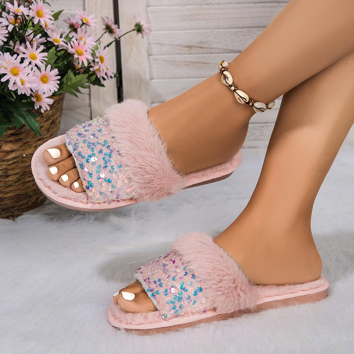 

Fashion Women Flat Slippers Spring and Autumn Shallow Suede Sandals Comfortable Lightweight Casual Slippers Hot Designer Slides Women 42-43 розовый