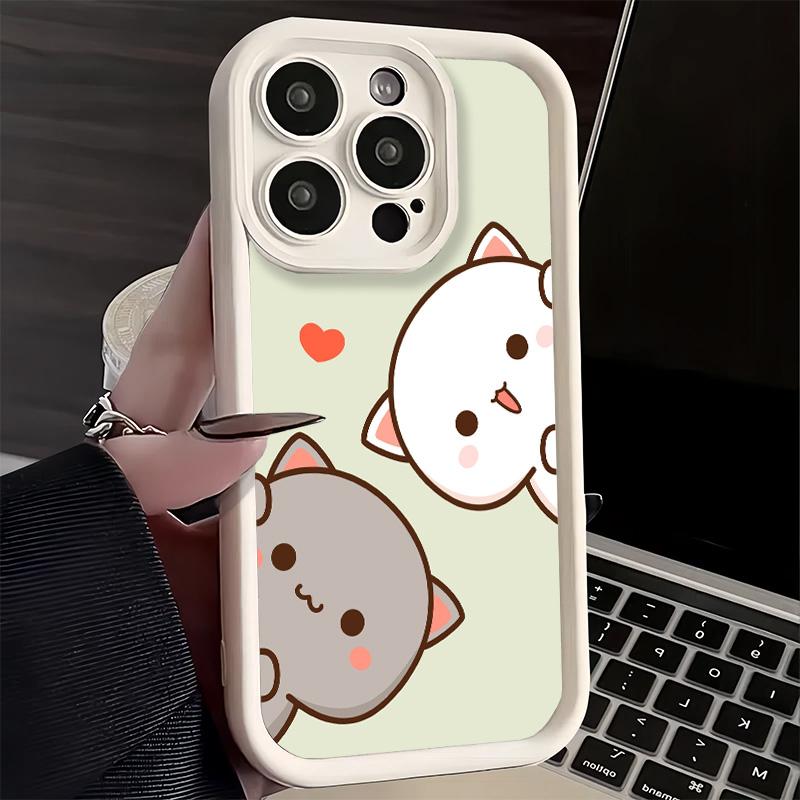 Phone Case for iPhone 17 Air 16E 15 16 Pro Max Cartoon Cute Peach Goma Cover 14 Plus 13 12 Mini Soft Shell Silicone Fundas