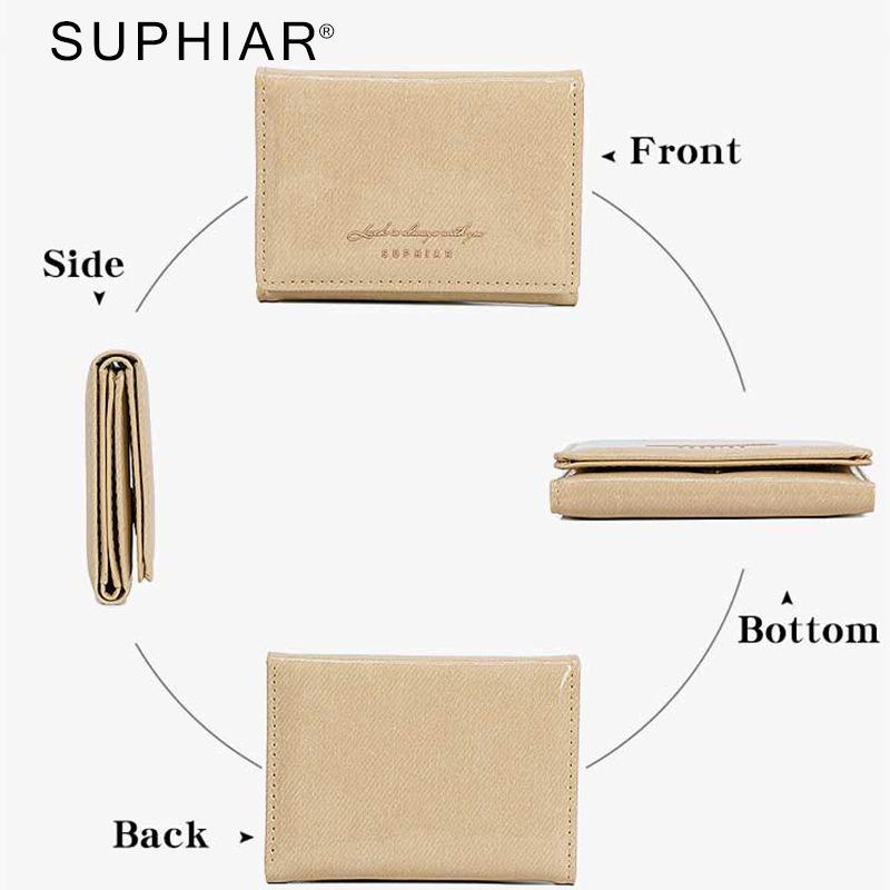 Simple Card Bag, Mirror Surface, Advanced Photosensitive Glue, Small Three-fold, Ultra-thin Wallet, Large Capacity Pu Wallet, Student Women's Model.