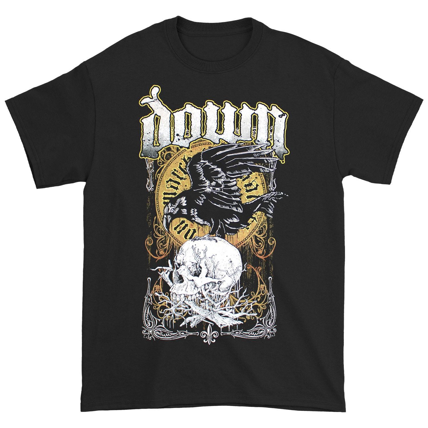 Men s Down Swamp Skull T-shirt Large Black 4XL