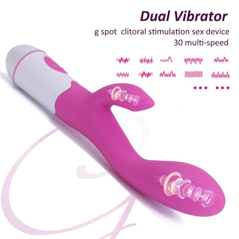 Vibrator iepure cu 30 de viteze, vibrator punct G, vibrator Dildo pentru femei, stimulator vagin-clitoris, masturbare feminină, jucării sexuale pentru adulți