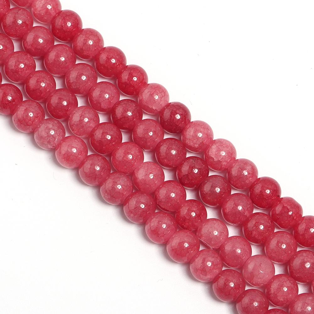 1 Strand 8 10mm Glass Floral Beads Colorful Round Loose Spacer Beads For DIY Charms Jewelry Making Bracelet Necklace Accessories