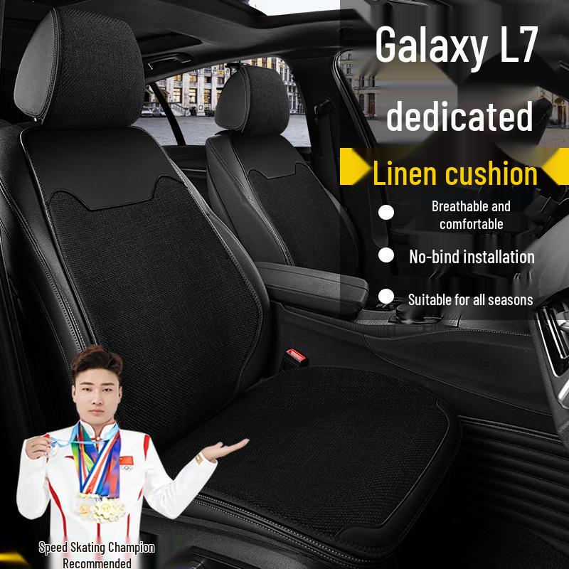 Breathable Linen Seat Covers for Geely Galaxy L7/LT MAX - Asian Games Phantom Design