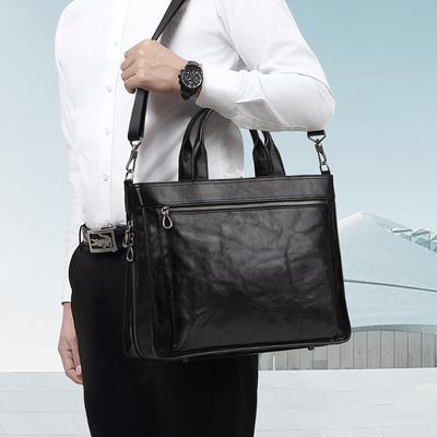 Genuine Leather Casual Crossbody Briefcase Cowhide Computer Bag Large-capacity Men's Handbag