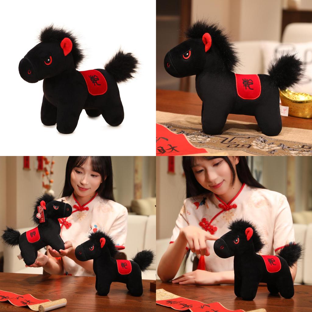 Horse Year Mascot Plush Toy With Short Plush Material For New Year Decorations And Gifts