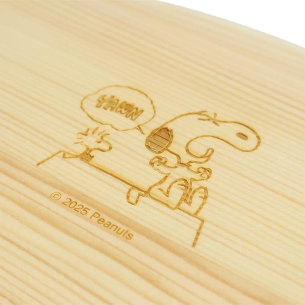 Marimo Craft SNOOPY Wooden Cutlery Wooden Bentwood Lunch Box W170 X H58 X D110mm & (Akubi Design) Approx. SPZ-4264