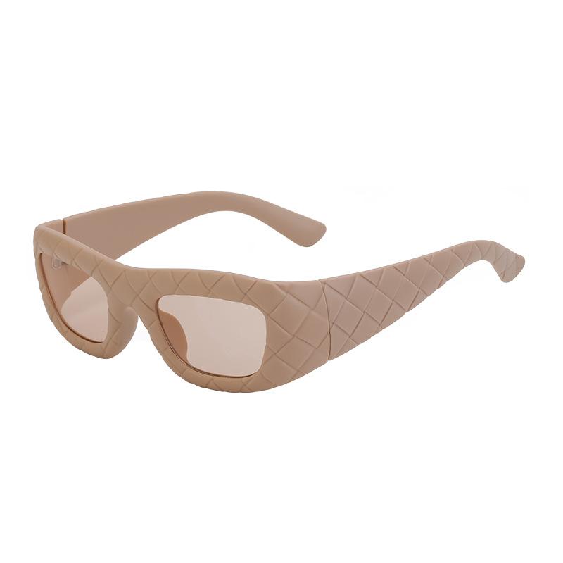 

Brand Designer Luxury Big Frame Rhombus Sunglasses Women For Men Vintage Punk Sun Glasses Outdoor Shade Lattice Sport Goggle As the photo