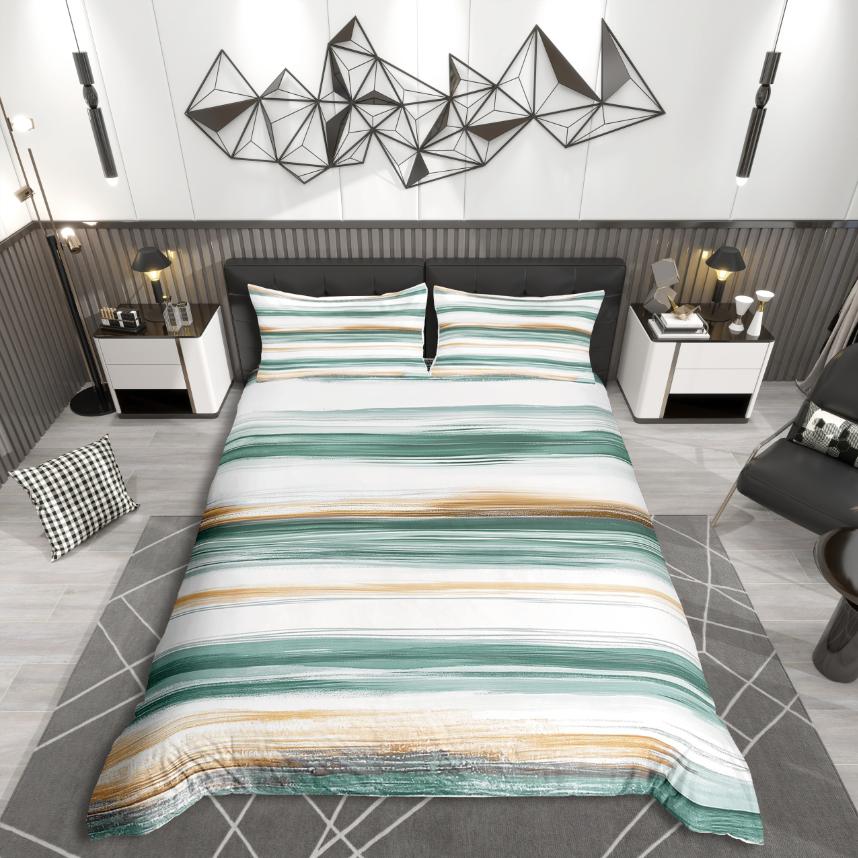 

Homewish Geometric Stripes Duvet Cover Set,Abstract Gradient Bedding Set,Minimalist Lines Comforter Cover Set DE XS 100x135cm 2pcs&set