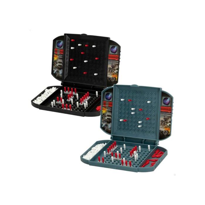 Jeu de société militaire - COLORBABY - Battle ship - 12 chiffres - 264 pièces - 15x12x14 cm - Plastique - Bleu - Rouge