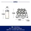 DULTON 6 Bottle Spice Rack Glass Polystyrene Chrome Plated Steel China BSP5801 CH01-K14 Body Lid Rack