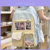 Nylon School Backpack For Teens With Waterresistant Design And Geometric Pattern