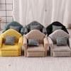 1/12 Dollhouse Mini Flax Sofa Throw Pillow Model Miniature Living Room Furniture Dolls House Home Scene Decoration Accessories