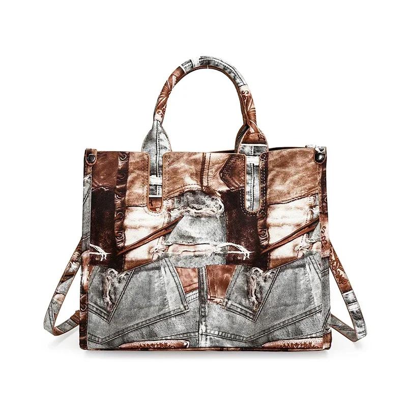 Fashion Large Capacity PU Zipper Women's Handbag High Quality Patchwork Underarm Shoulder Bag Soft Versatile Crossbody Bag