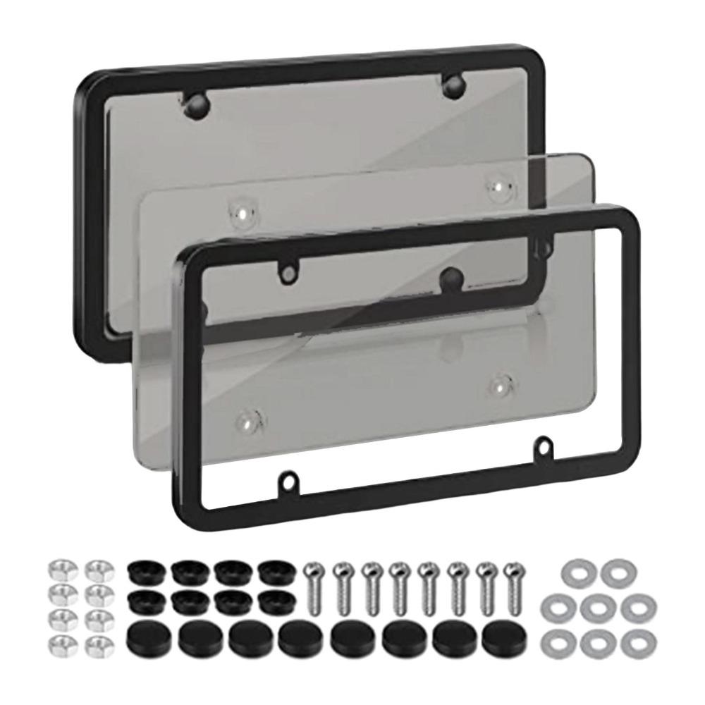 

2Pcs Universal American Car License Plate Frame Car License Plate Rack For Truck Vehicles Auto Grey-Set C