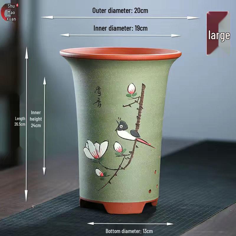 Purple Clay Orchid Planter Pot