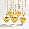 Romantic Heart Locket Pendant for Women Stainless Steel Photo Frame Openable Necklace Heart Chain Necklaces Charm Jewelry Gift