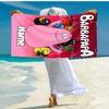 Personalized customized proof beach towel with Barbapapa pattern - soft, absorbent, quick-drying, perfect swimming, camping&bathing