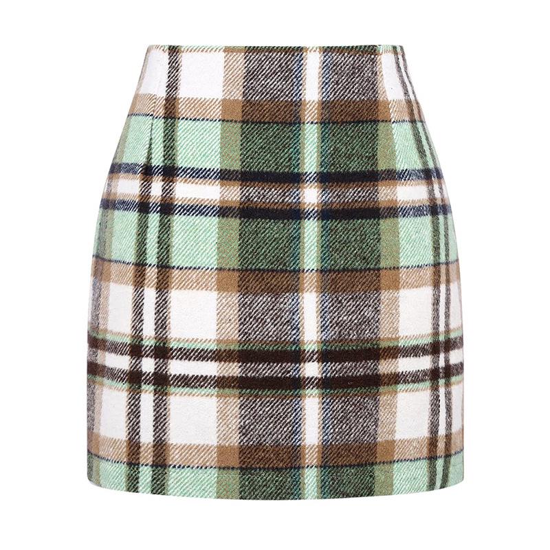 2025 Женская мини-юбка-карандаш в клетку с высокой талией и облегающего кроя L