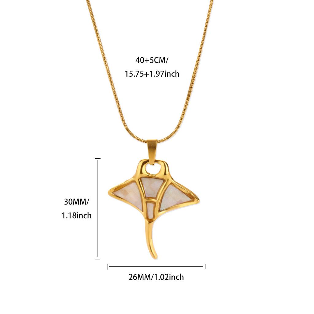 Stainless Steel Heart Star Necklace for Women Gold Color Anti Fading Choker Marine Life Zircon Summer Vacation Accessories Gift
