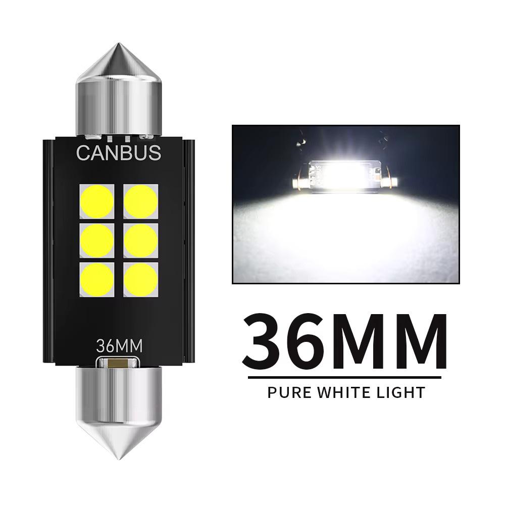 2-10 PCS 600LM Super Bright C5W LED Bulbs CANBUS Festoon 31/36/39/41MM 12V 3030-6SMD 6500K White Car Interior Dome Trunk Lights