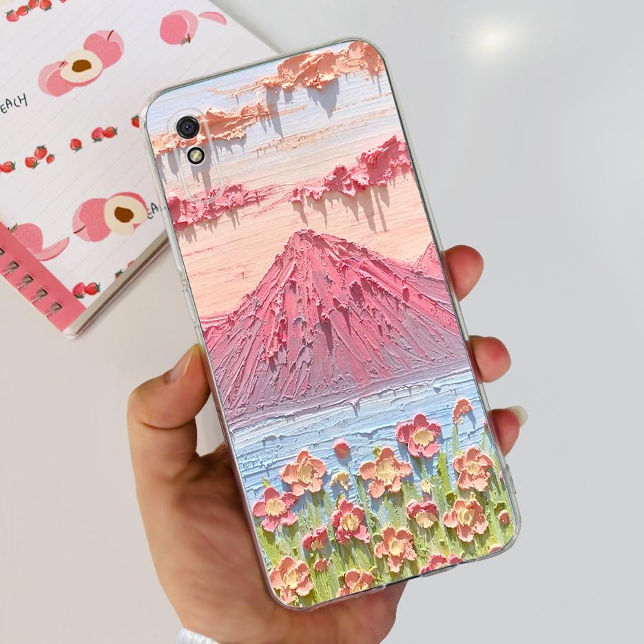 For Xiaomi Redmi 9A Case Redmi 9AT Stylish Painted Cover Clear Silicone Phone Case For Xiaomi Redmi 9A Sport Redmi9A T Soft Bags