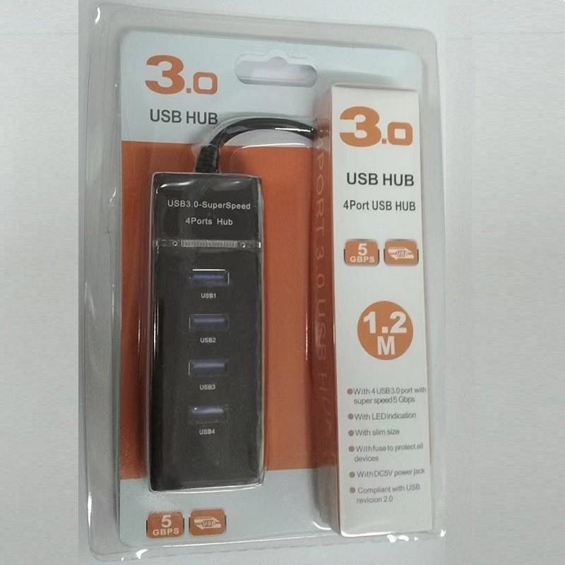 USB 2.0 One-to-Four Hub Splitter with 1.2m Cable for Laptop/Desktop Expansion