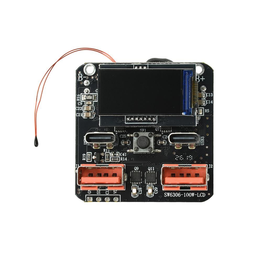 4S PD100W Bidirectional Lithium-Ion Fast Charging Module With Integrated Charger Discharging ColorScreen SW6306 Power Bank Board