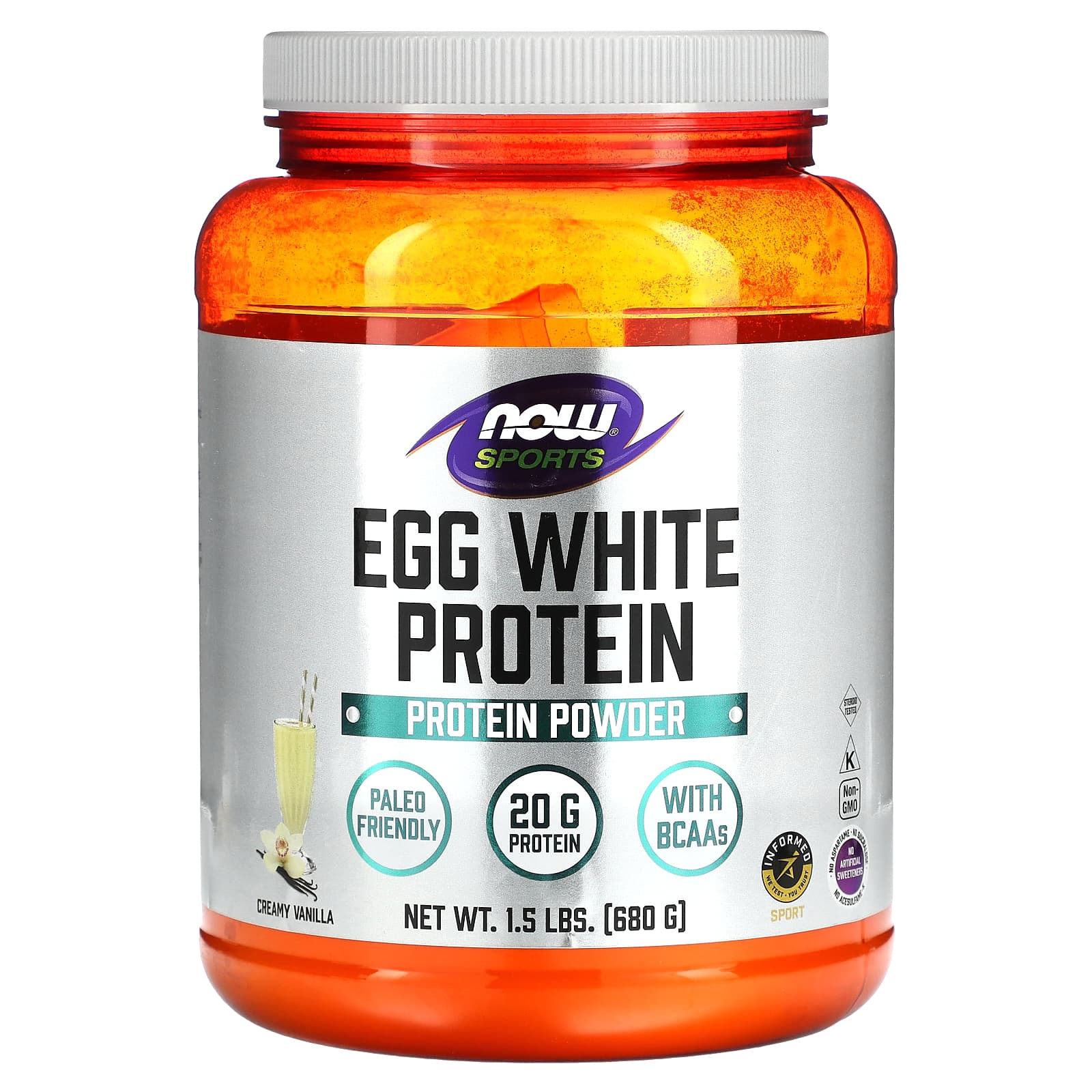 

NOW Foods, Egg White Protein, Sugar Free, Vanilla Cream, 1.5 lbs (680 g)