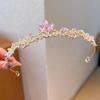 Children's Princess Crystal Crown Headband for Girls' Birthday Performance, Multi-Color Oval-Cut Hair Accessory