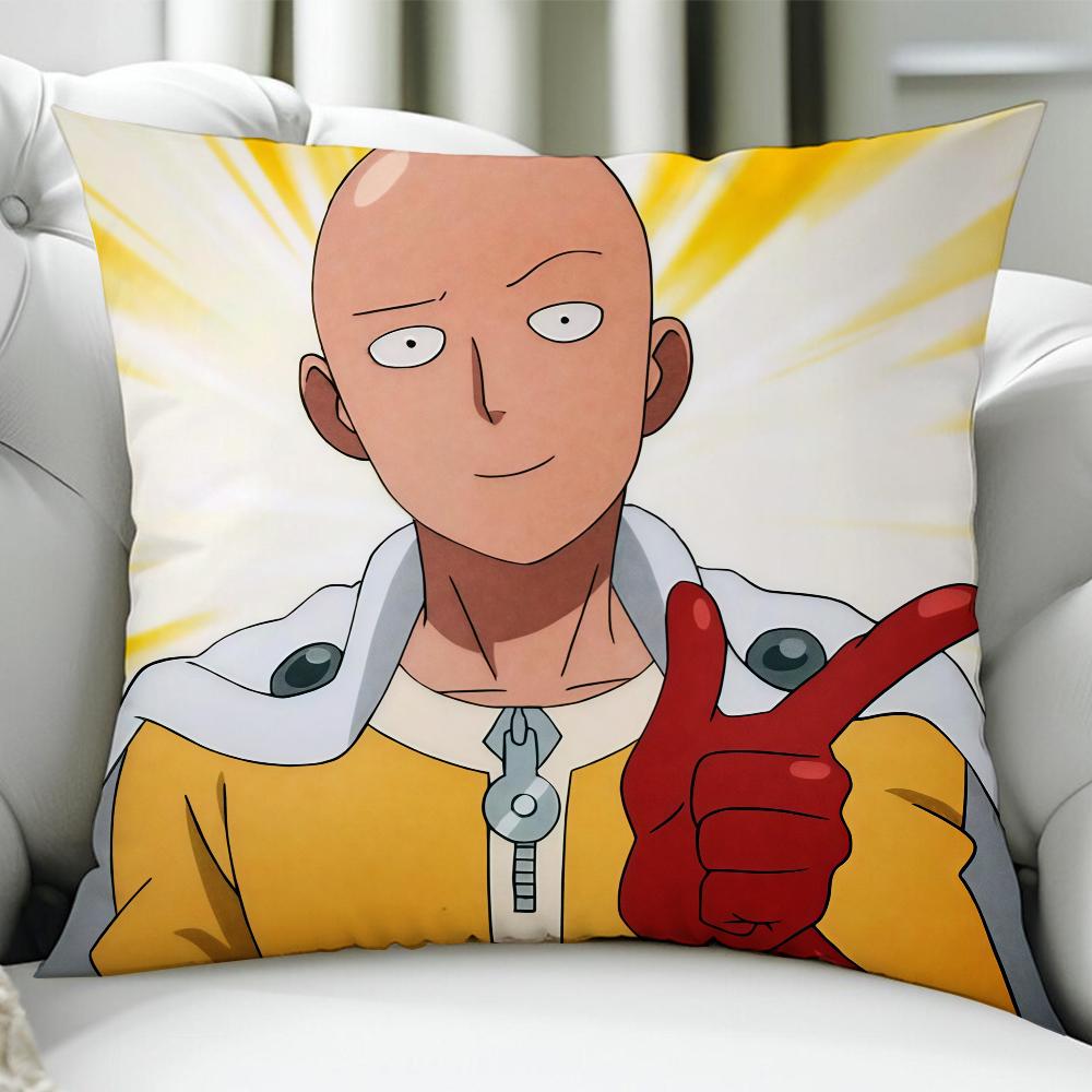 Anime O-One-Punch Man-Es Cushion Cover Birthday Anniversary Gifts Double Sided Printed Zipper Cushion Cover Soft Skin Bedding