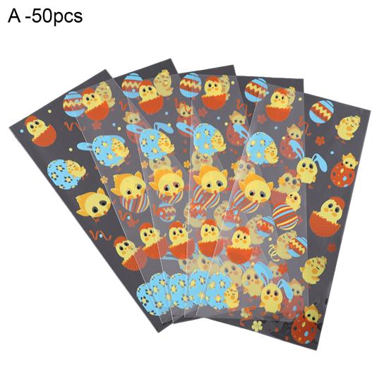 

50 шт./компл., милый мешок для конфет с узором кролика в пасхальном стиле, милый подарочный пакет для домашних животных для вечеринки A