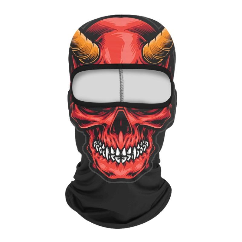 Skull Print Balaclava Face Mask, Ice Silk Cooling Breathable Sun Protection Full Face Cover for Cycling Running Hiking Outdoor Sports