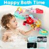 Bath Toys for Kids DIY Building Water Slide Tracks Dinosaur Bathtub Wall Toys for Toddlers Fun Baby Bathtime Bath Tub Shower