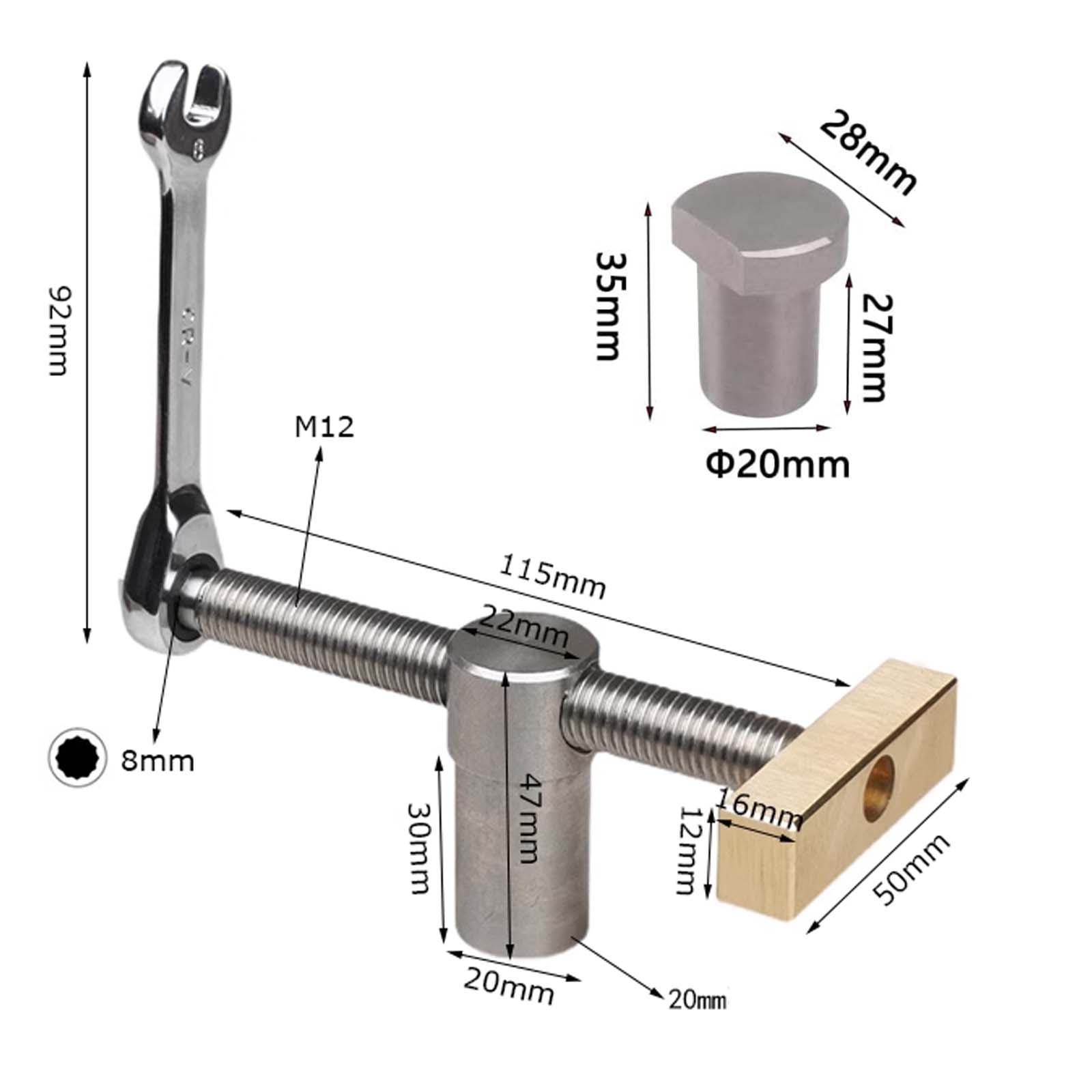 

3/4 Hole Woodworking Bench Clamp Adjustable Desktop Positioning Dog Screw Clip Fixture Vise Benches Joinery Carpenter Tool