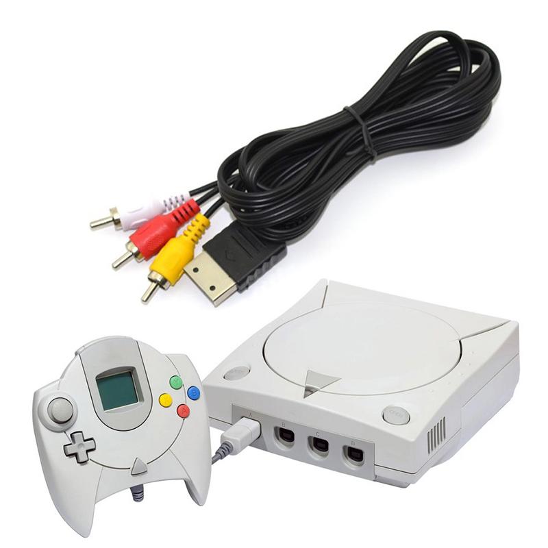 Cabo adaptador de áudio e vídeo Av composto de 1,8 m, cabo de jogo de plugue niquelado para Sega Dreamcast Rca Cord