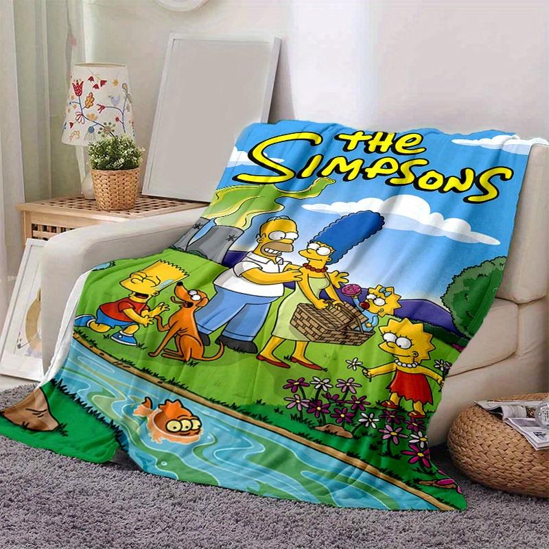 Die Simpsons Cartoon Decke, Kurzer Plüsch Niedliche Warme Decke, Wohnzimmer Heimdekoration Sofa Vier Jahreszeiten Reisen