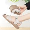 Slope Heel Open-toed Velcro One-button Casual Heightening Sandals Summer New Platform Sandals