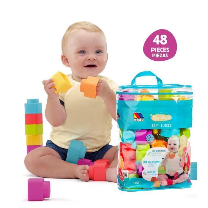 Jeu de Blocs Play&Sense Soft Blocks - MOLTO - 48 pièces - Jouet de construction - Multicolor - Bébé