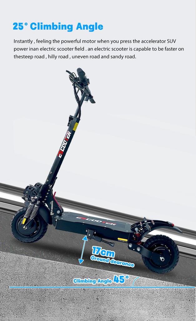 Scooter Scooter X6 de mare putere Off-road, cu două roți, 2400w, Scooter electric pliat, 48v, motor dublu, suspensie cu arc dublu