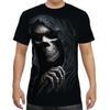 Summer Round Neck 3D Skull Print Top Fashionable Casual Short Sleeved Men's T-shirts