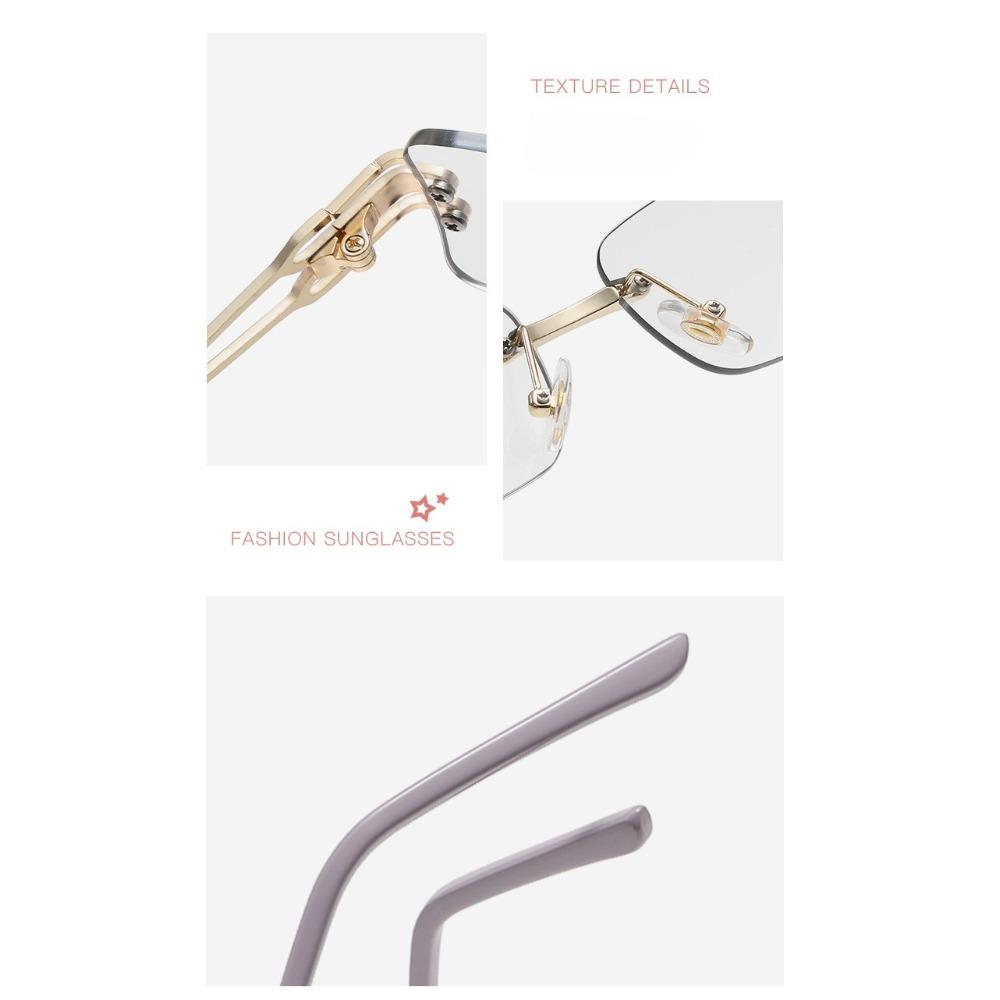 Fashion Frameless Square Color Changing Myopia Glasses for Women Men Anti Blue Light Photochromic Myopia Glasses Luxury Near Sight Eyeglasses