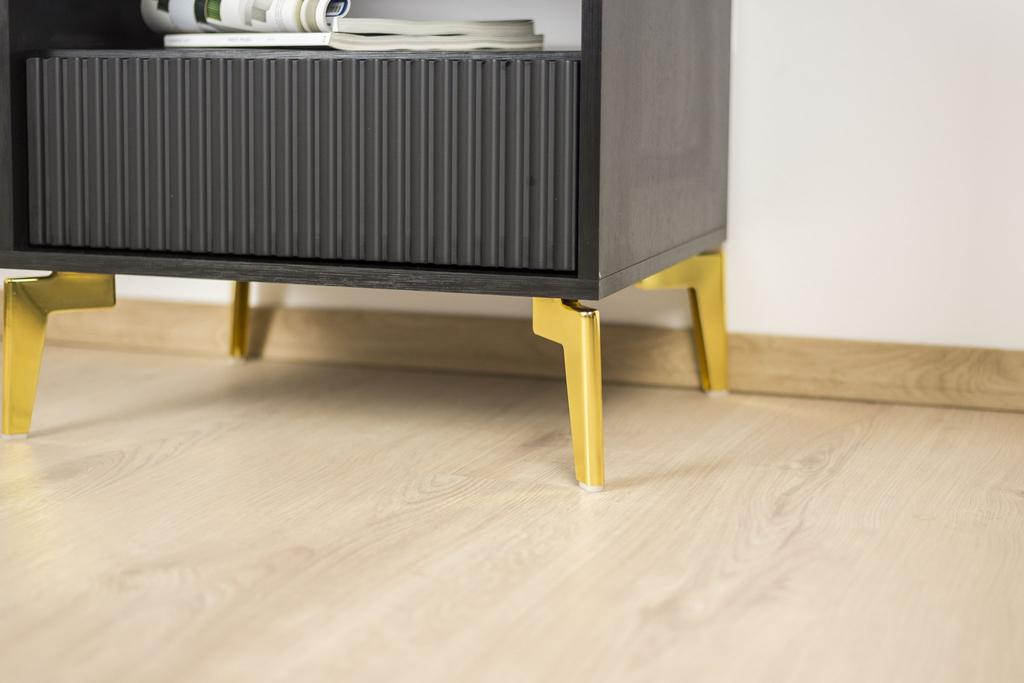 Loft furniture leg, gold chrome, height 12 cm