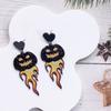 1 Pair Acrylic Halloween Earrings UFO Pumpkin Dangle Earrings Creative Cute Ghost Ear Studs  Gift